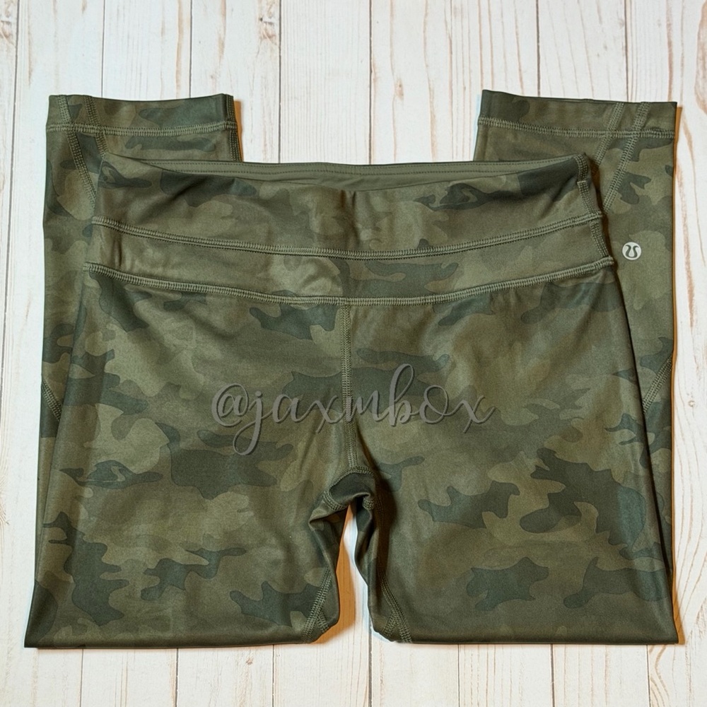 Lululemon Run: Inspire Crop II *All Luxtreme Savasana Camo 20cm Fatigue Green 6